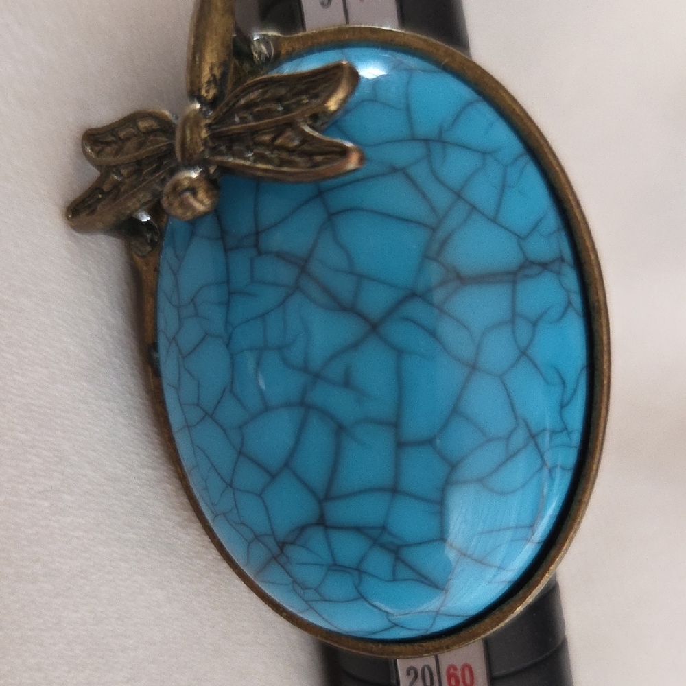 Turquoise Dragonfly Statement Ring - Blue
